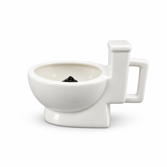 White Toilet Mug – side view